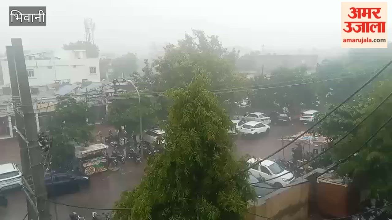 Waterlogging on roads in Bhiwani after rain