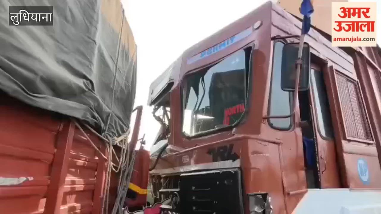 Two trucks collide head-on late at night in Ludhiana; two people critically injured.