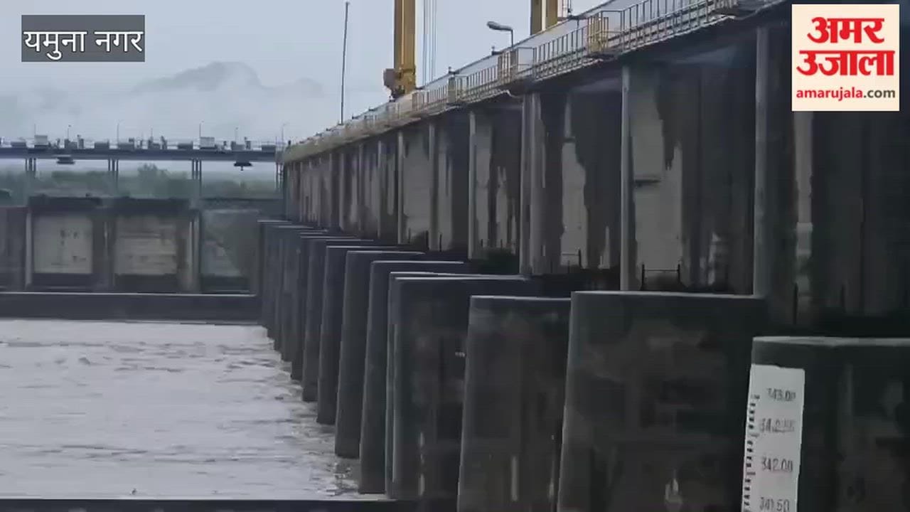 Yamuna River water level rises in Yamunanagar due to rainfall in the hills; 50,649 cusecs of water recorded at Hathnikund Barrage