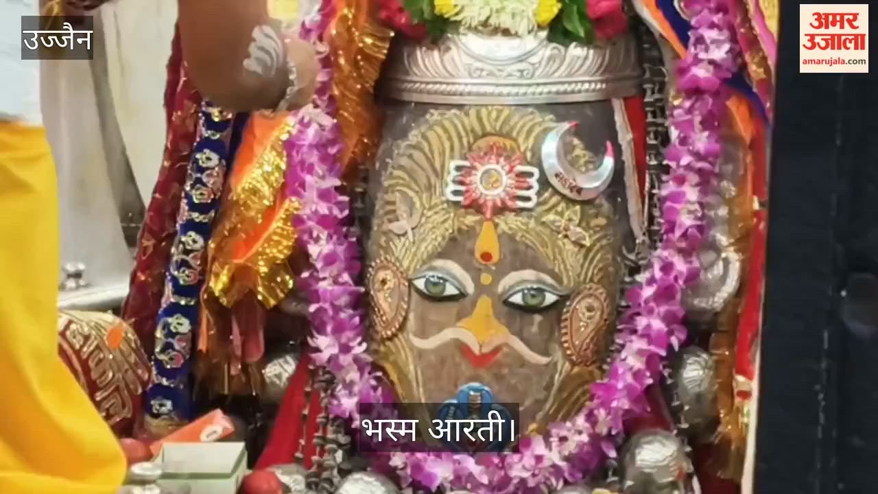 Baba Mahakal's Divine Look: Adorned With Sun, Moon, Tripund And Serpent For Bhasma Aarti