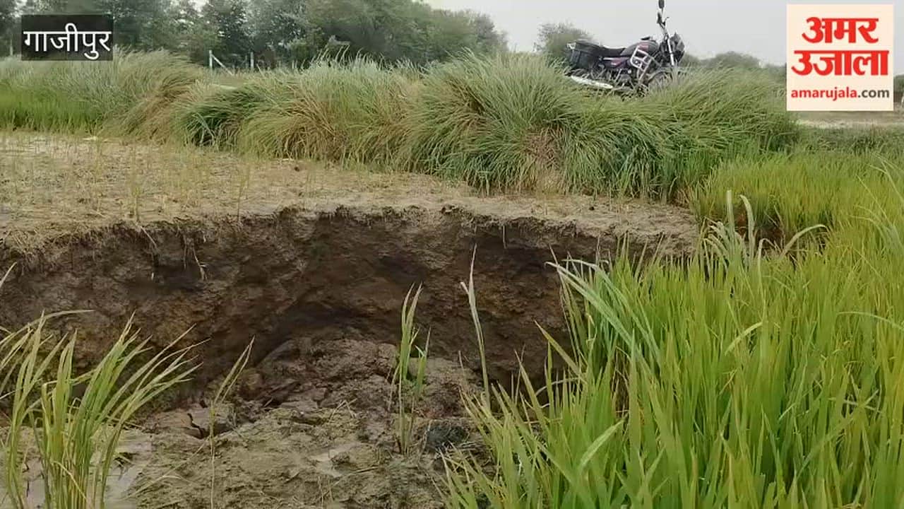 Soil begins cave in farm 15-foot-wide 10-foot-deep pit forms in ghazipur