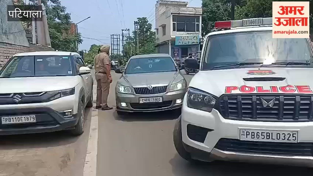 Police checking vehicles in Patiala