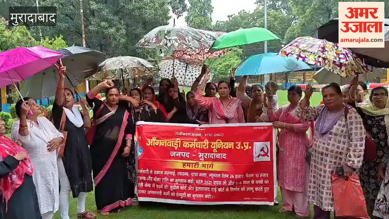 Anganwadi Workers' Union protests over various demands