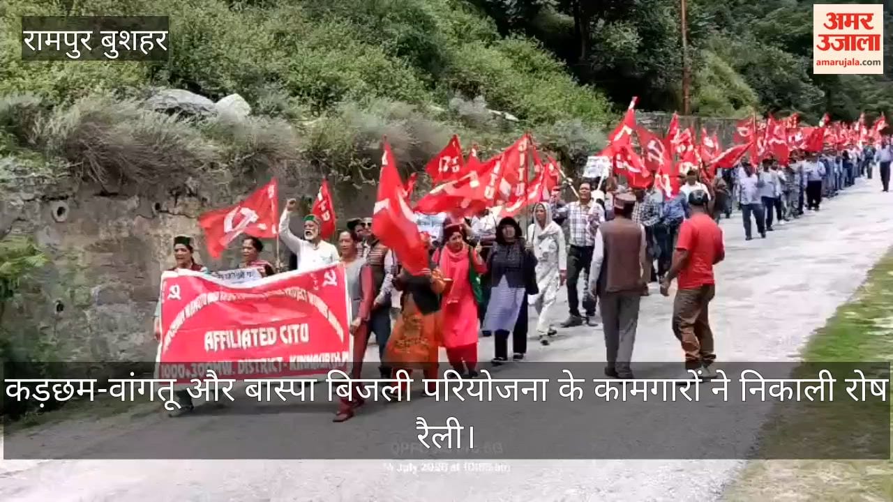 Video: Workers of Karcham-Wangtoo and Baspa hydroelectric projects hold protest rally.