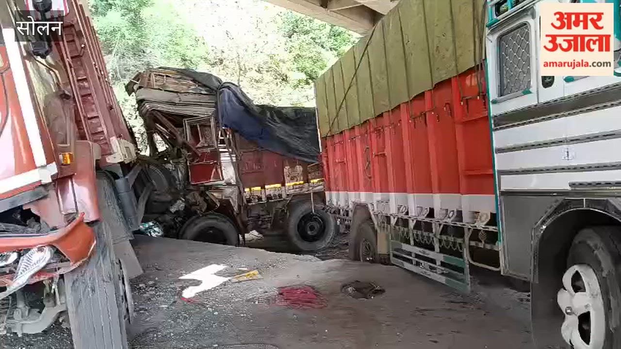 parwanoo apple market trailer collides with three trucks driver injured
