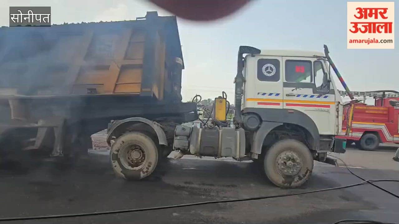 Driver Mangal Sen killed after two trailers collided violently and caught fire on NH-334B in Sonipat