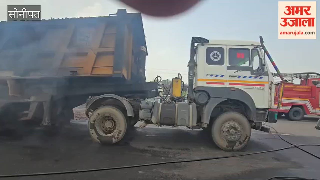 Driver Mangal Sen killed after two trailers collided violently and caught fire on NH-334B in Sonipat