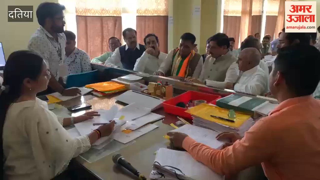 Datia by-election: BJP candidate Ashish Tiwari filed his nomination; CM Mohan Yadav and former minister Narottam Mishra were present.
