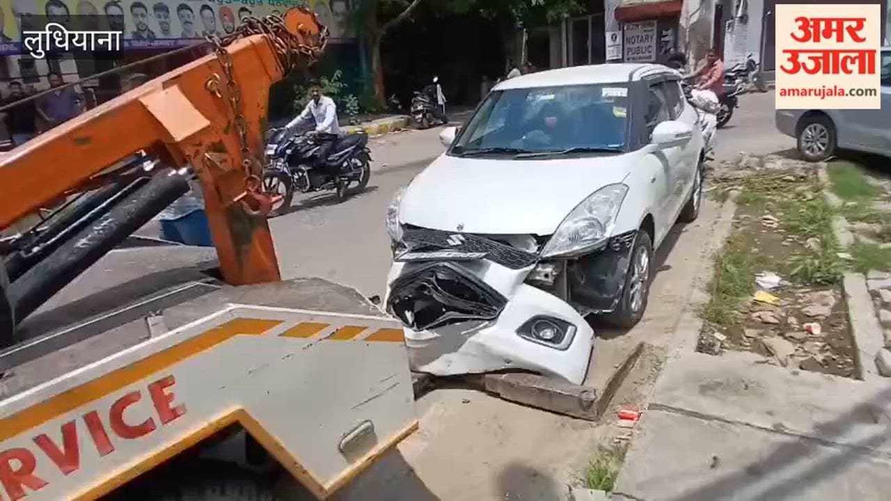Traffic police negligence in Ludhiana: Vehicle towed with owner inside; bumper broken.