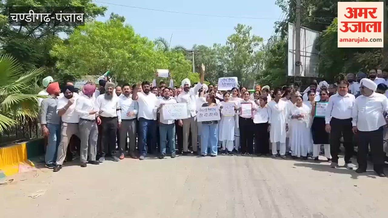 Lawyers protest against LADC policy in Faridkot.