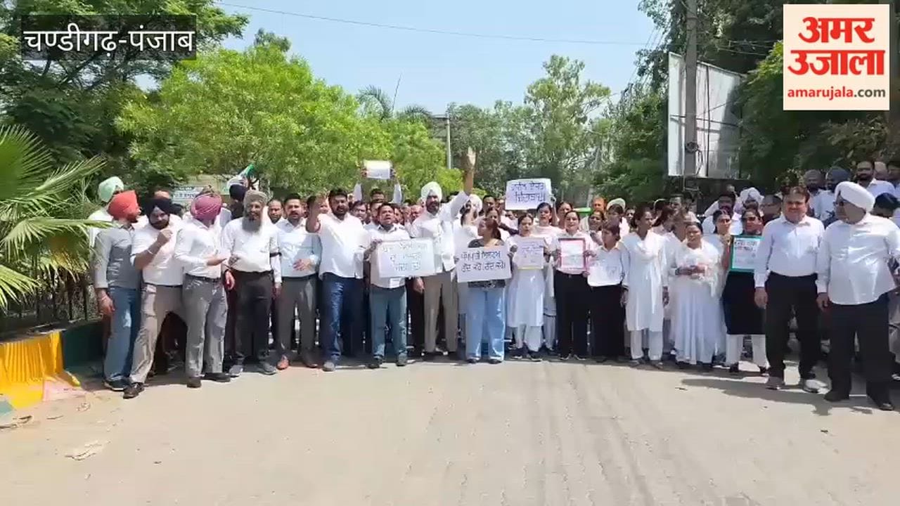 Lawyers protest against LADC policy in Faridkot.