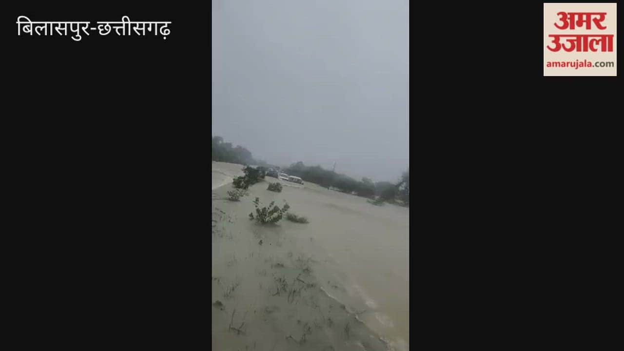 Bilaspur-Raigarh Route Submerged Hundreds of Vehicles Stranded on NH-49 Near Masturi video