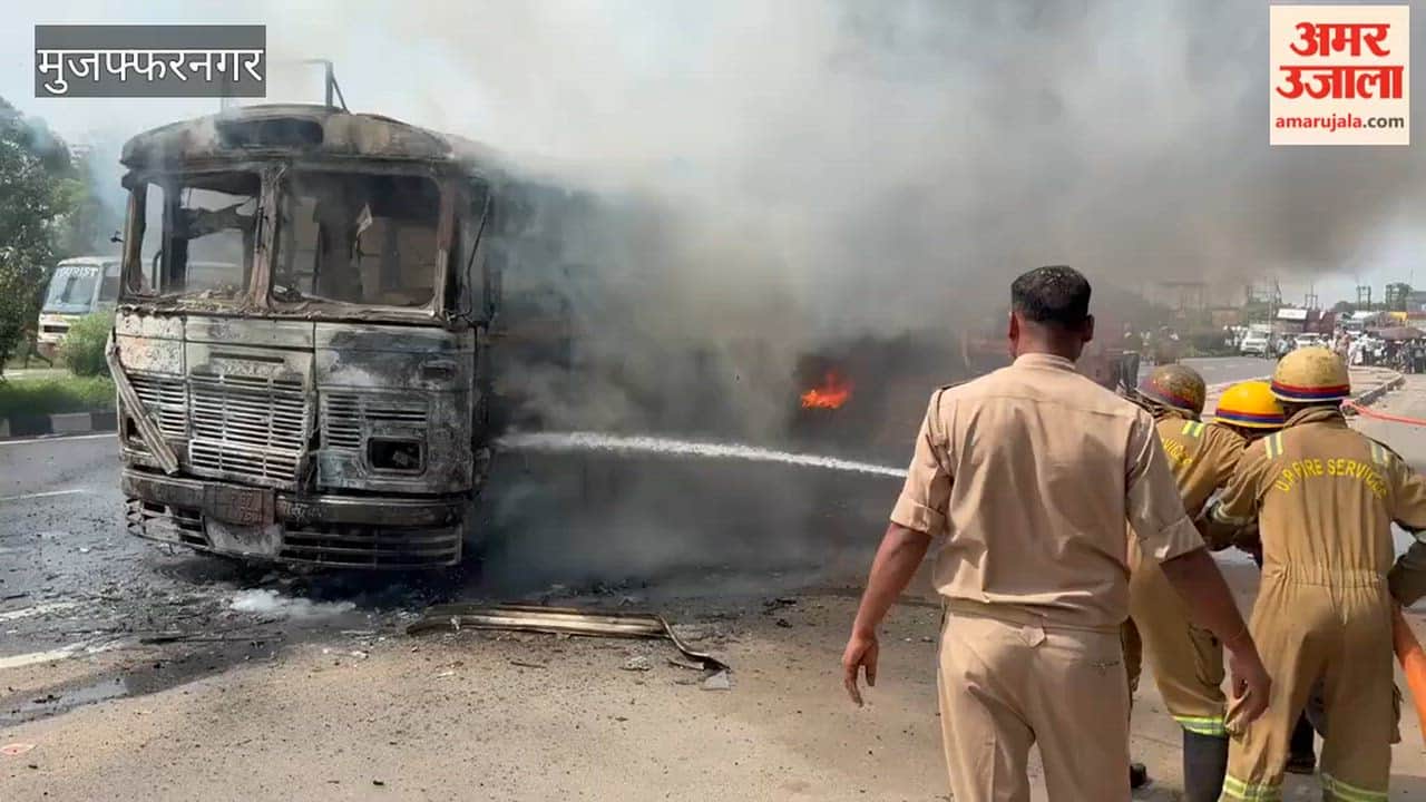 Muzaffarnagar: Fire Breaks Out in Bhainsali Depot Roadways Bus, All Passengers Safe