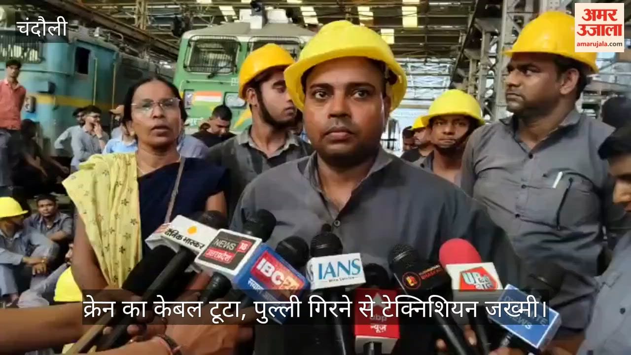 Crane cable snaps, technician injured by falling pulley; colleagues create a ruckus