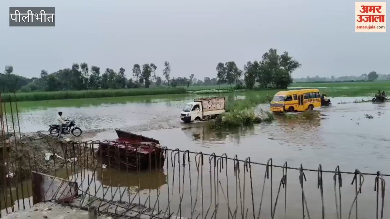 Waterlogging on the alternative route of under-construction culverts in Pilibhit
