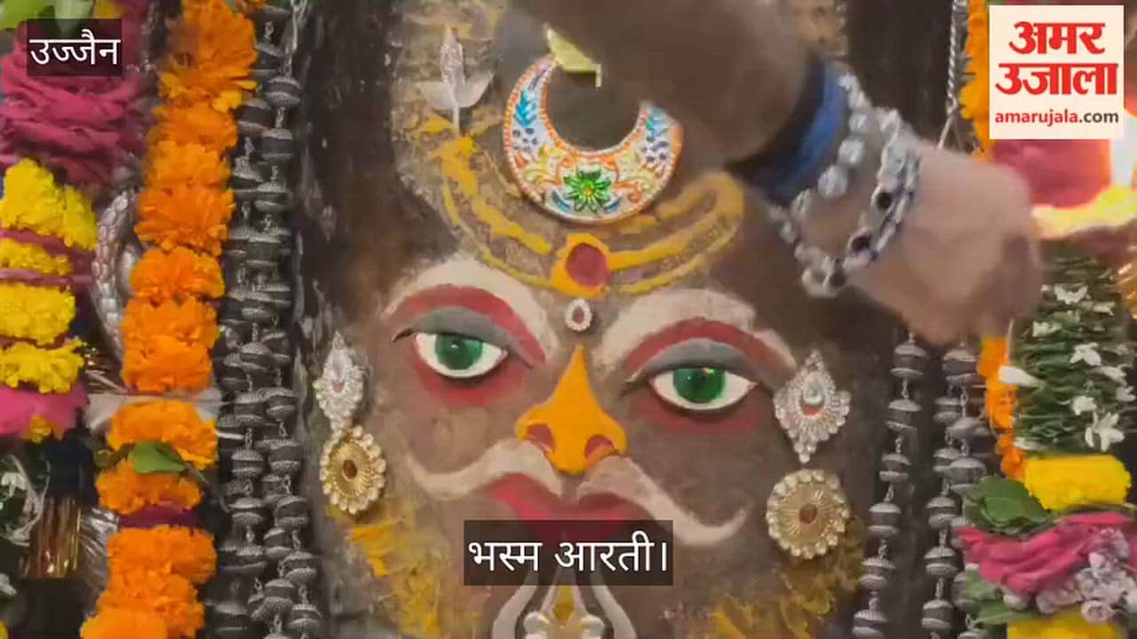 Baba Mahakal Adorned with Belpatra and Moon Today, Grants Devotees Divine Bhasma Aarti Darshan