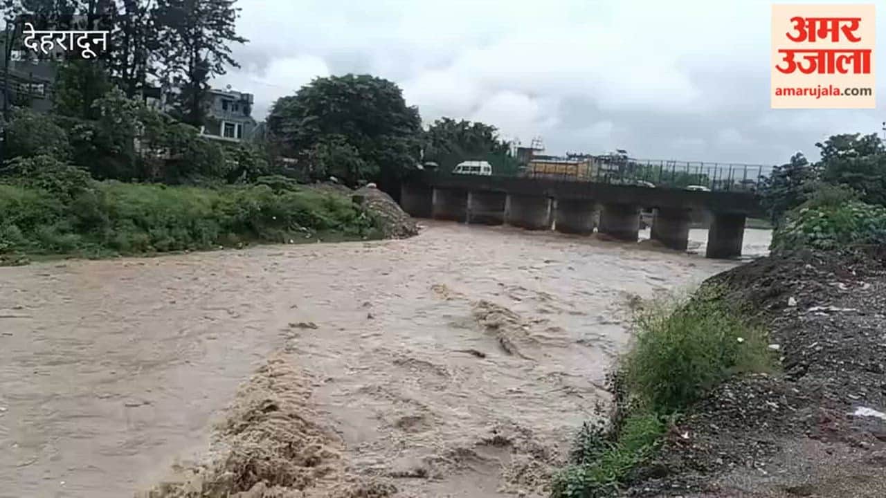 Dehradun: Rain has caused the water level of the Rispana River, which flows beneath the bridge on Balbir Road, to rise