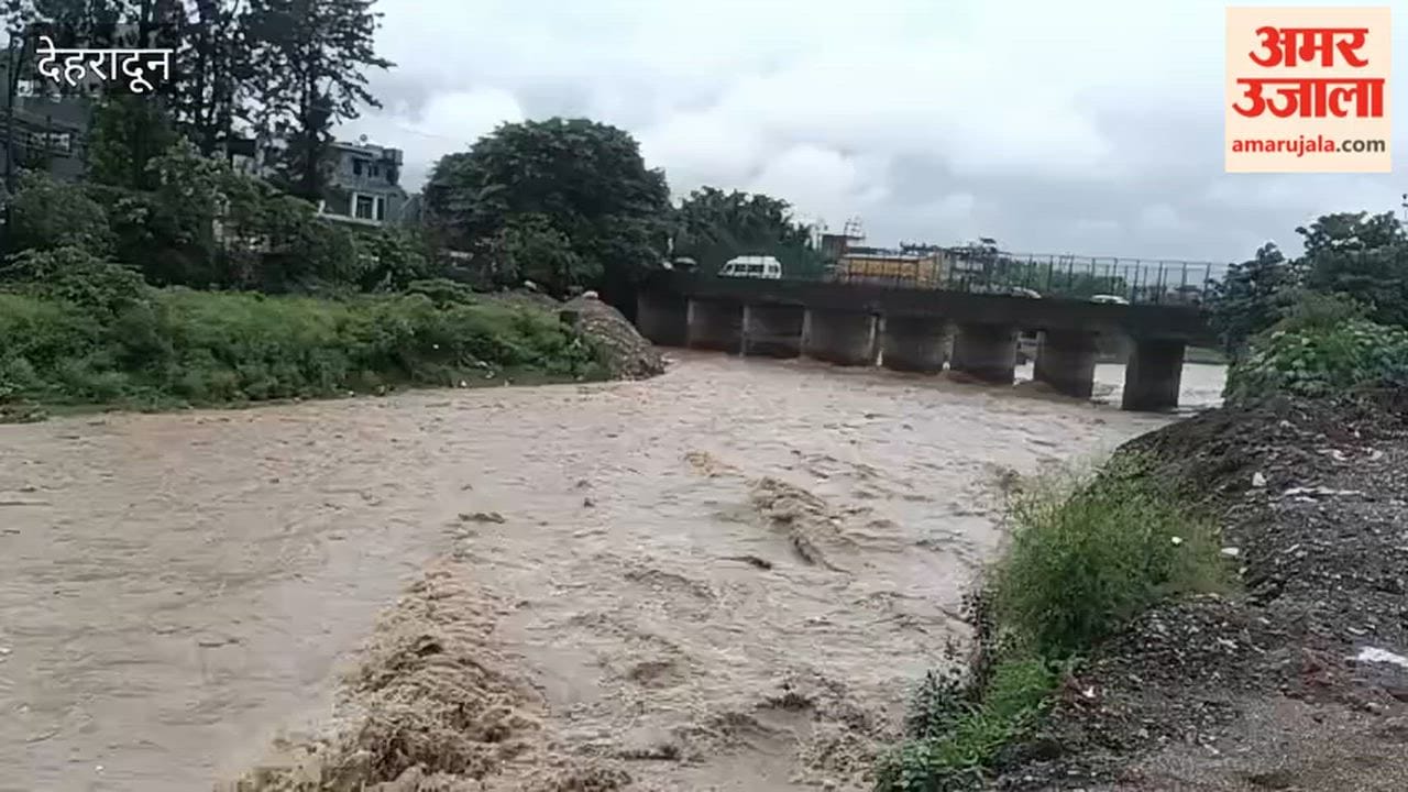 Dehradun: Rain has caused the water level of the Rispana River, which flows beneath the bridge on Balbir Road, to rise