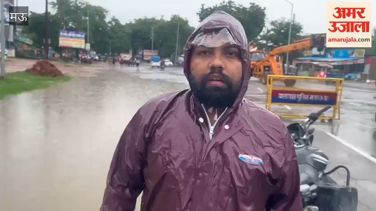 Continuous rain lashed Mau for five hours; waterlogging in low-lying areas.