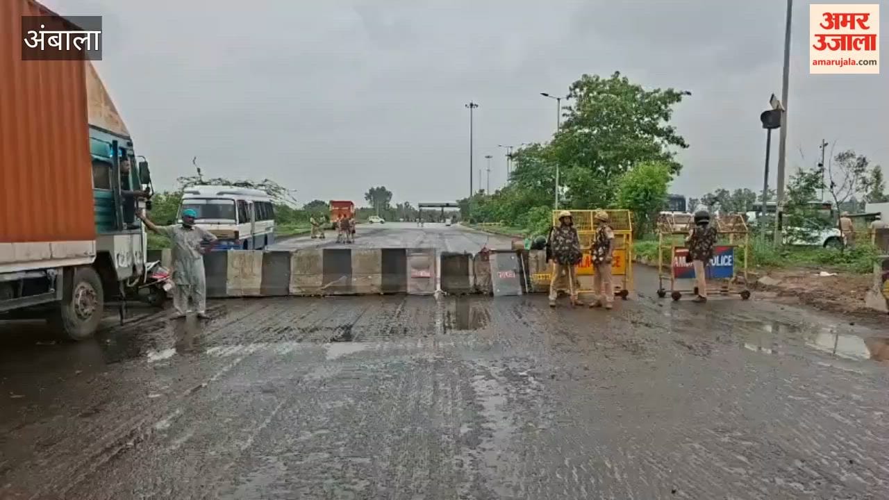 Ambala Police set up barricades at Shambhu border to stop farmers from marching to Delhi; movement disrupted.
