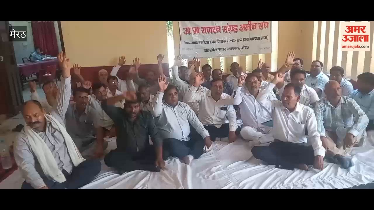 Meerut: Revenue Collection Amins Boycott Work, Stage Protest at Tehsil