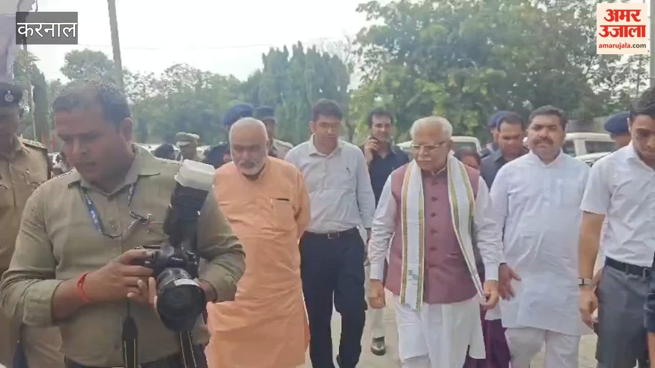 Crowds throng the Antyodaya Mela in Karnal; Union Minister Manohar Lal Khattar reviews the arrangements