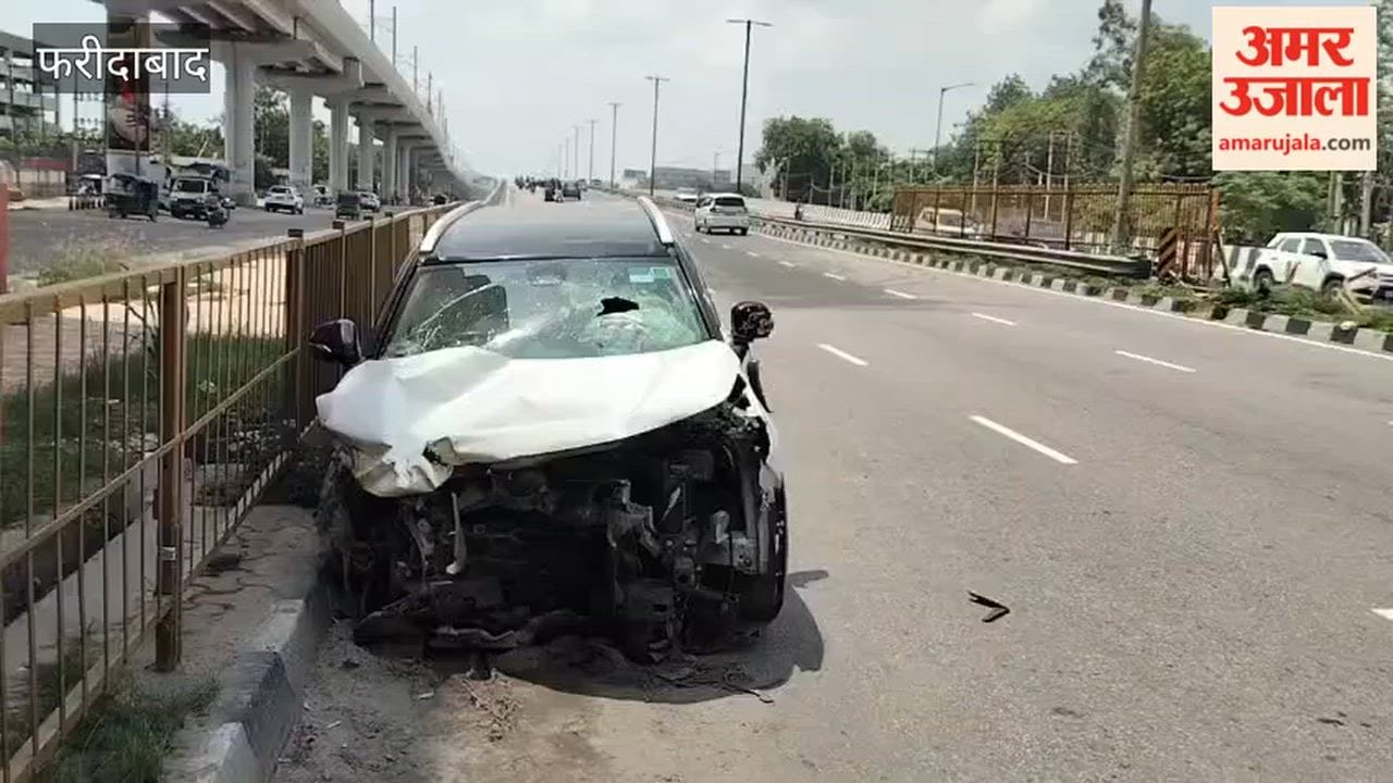 A car met with an accident near the Mewla Maharajpur Metro station in Faridabad