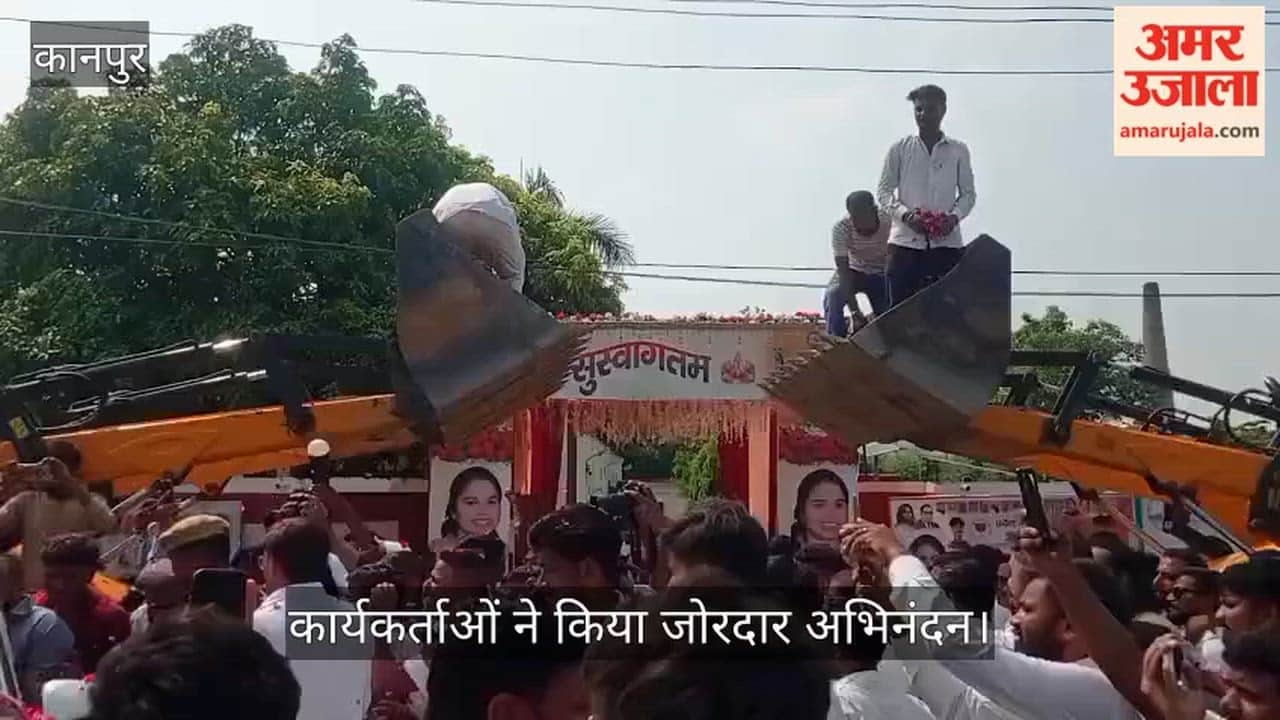 bjp-state-vice-president-pooja-pal-grand-welcome-kanpur-mandhana-bithoor-road