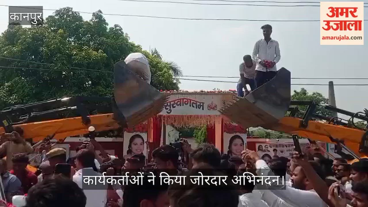 bjp-state-vice-president-pooja-pal-grand-welcome-kanpur-mandhana-bithoor-road