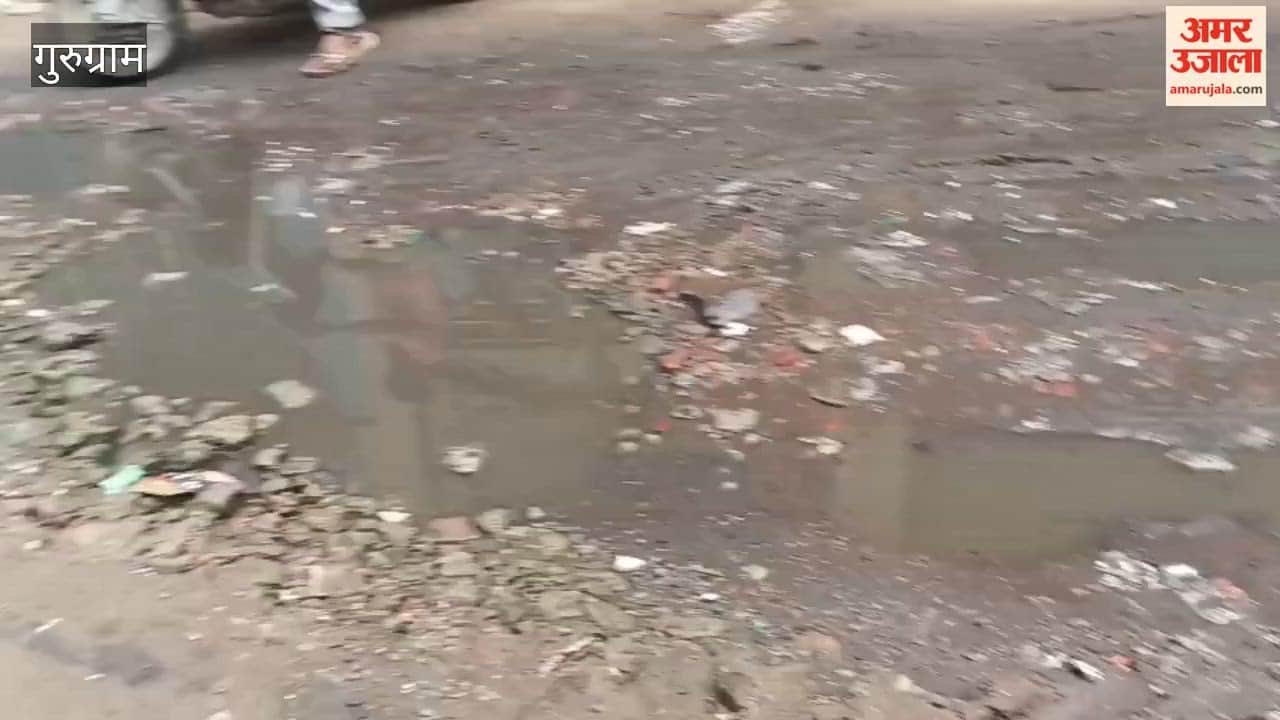 main road in Garhi village New Gurugram has been in a dilapidated state for two years