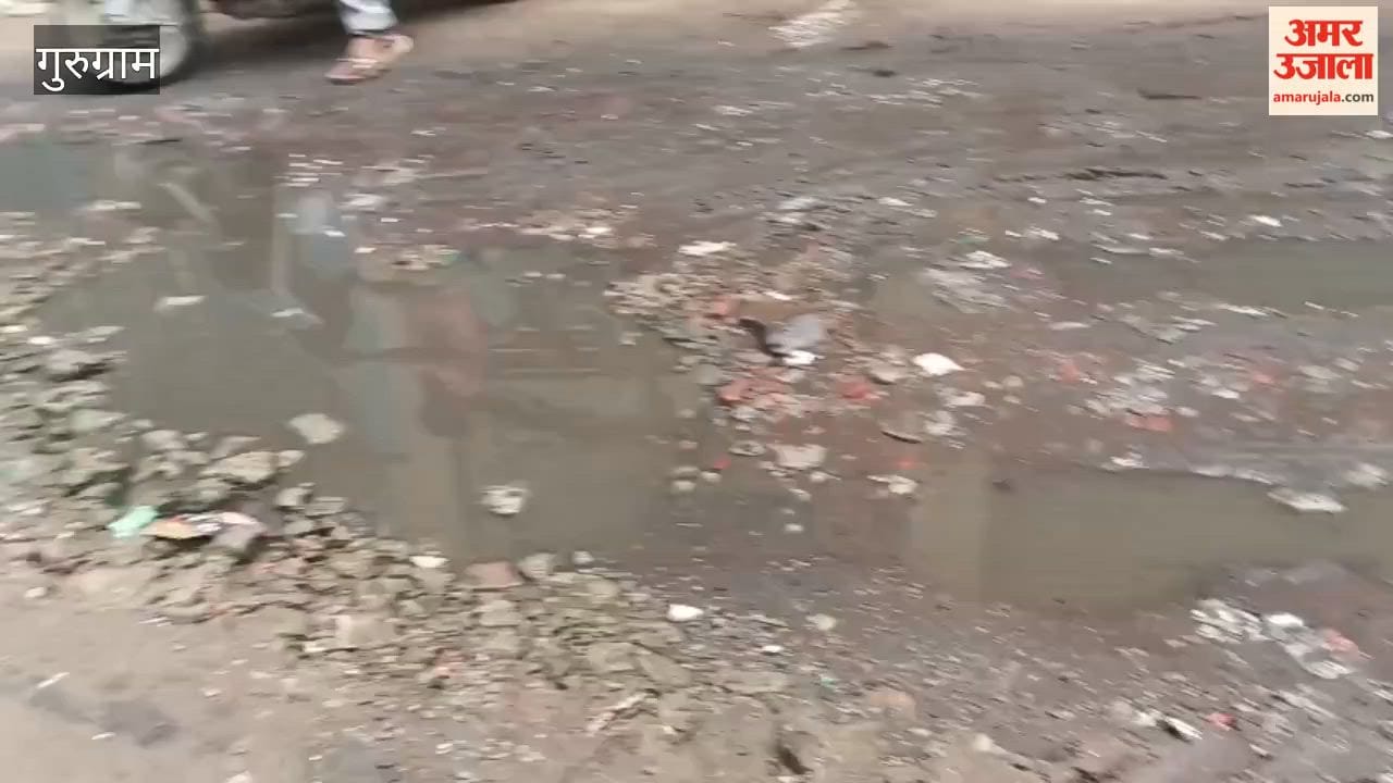 main road in Garhi village New Gurugram has been in a dilapidated state for two years