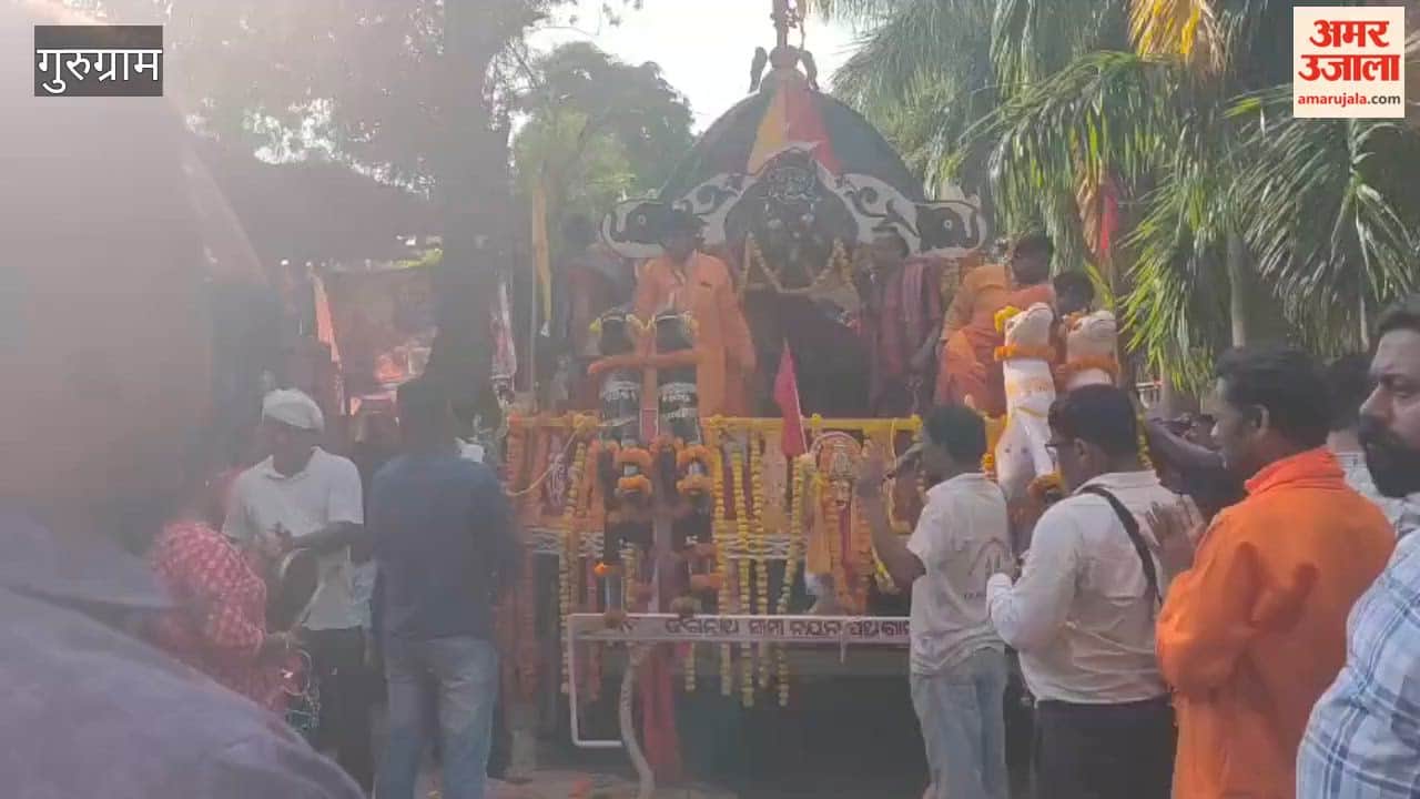Lord Jagannath returns from aunt house in Gurugram Bahuda Rath Yatra at Sri Jagannath Temple