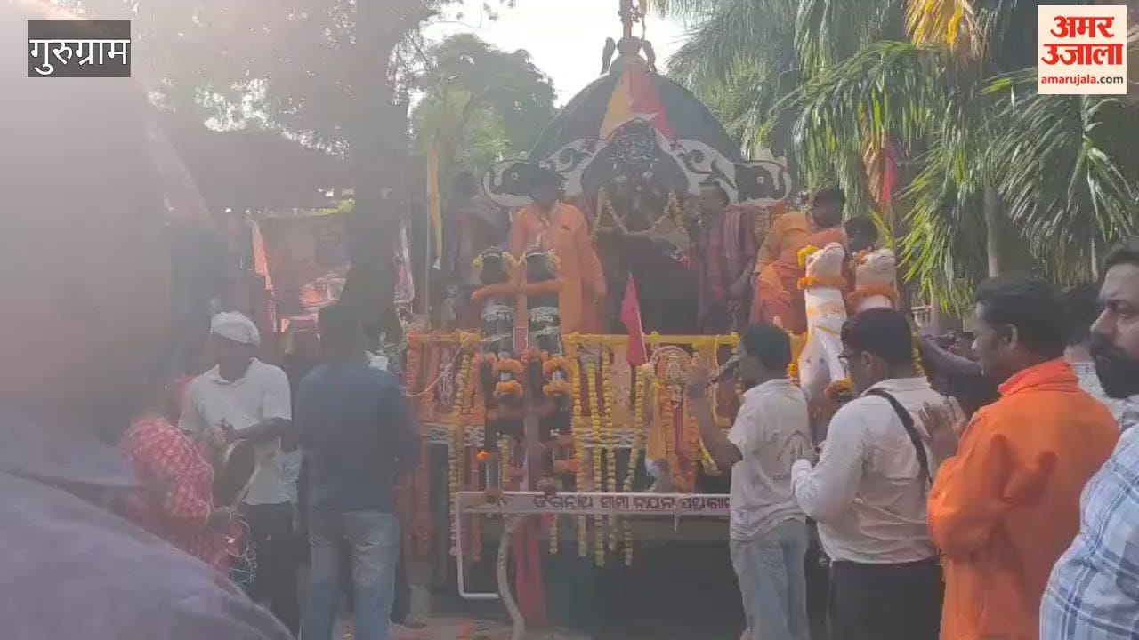 Lord Jagannath returns from aunt house in Gurugram Bahuda Rath Yatra at Sri Jagannath Temple