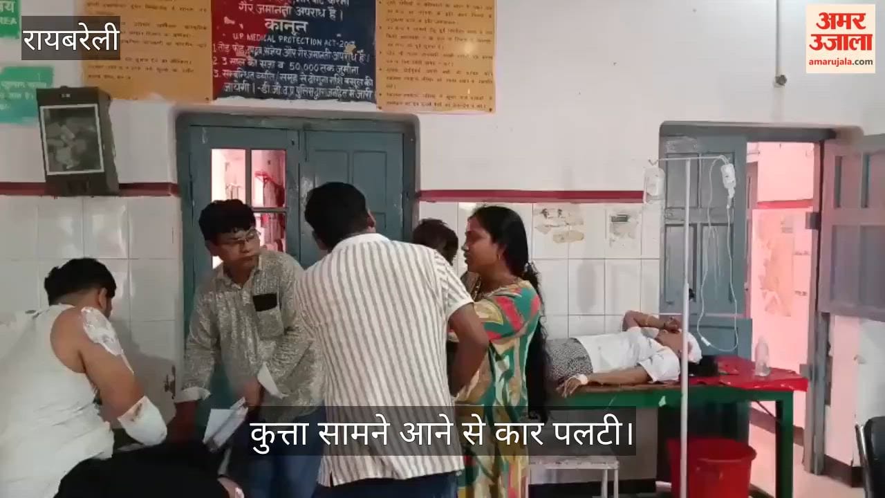 Video: रायबरेली में गंगा एक्सप्रेसवे पर कुत्ता सामने आने से कार पलटी, दो लोग घायल