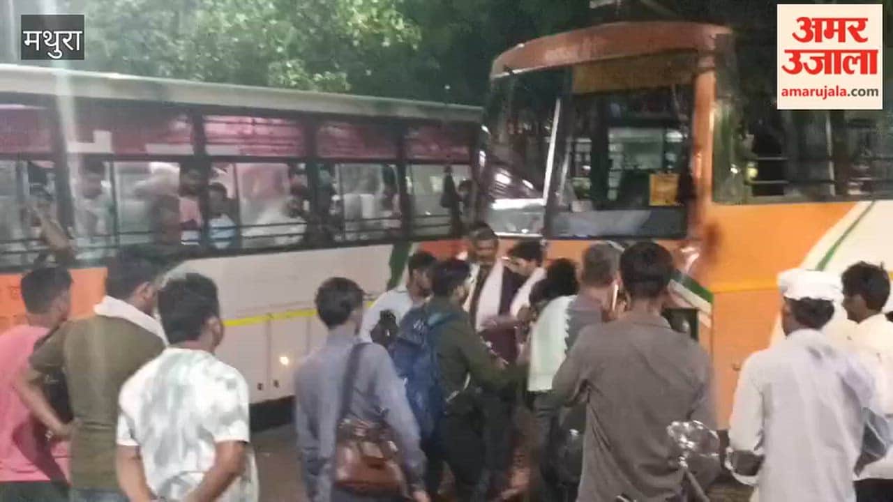 Roadways bus drivers exchanged kicks and punches at the old bus stand in Mathura
