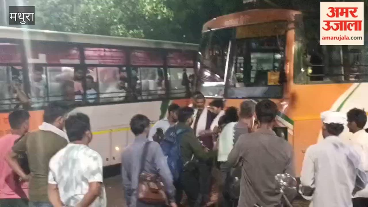 Roadways bus drivers exchanged kicks and punches at the old bus stand in Mathura