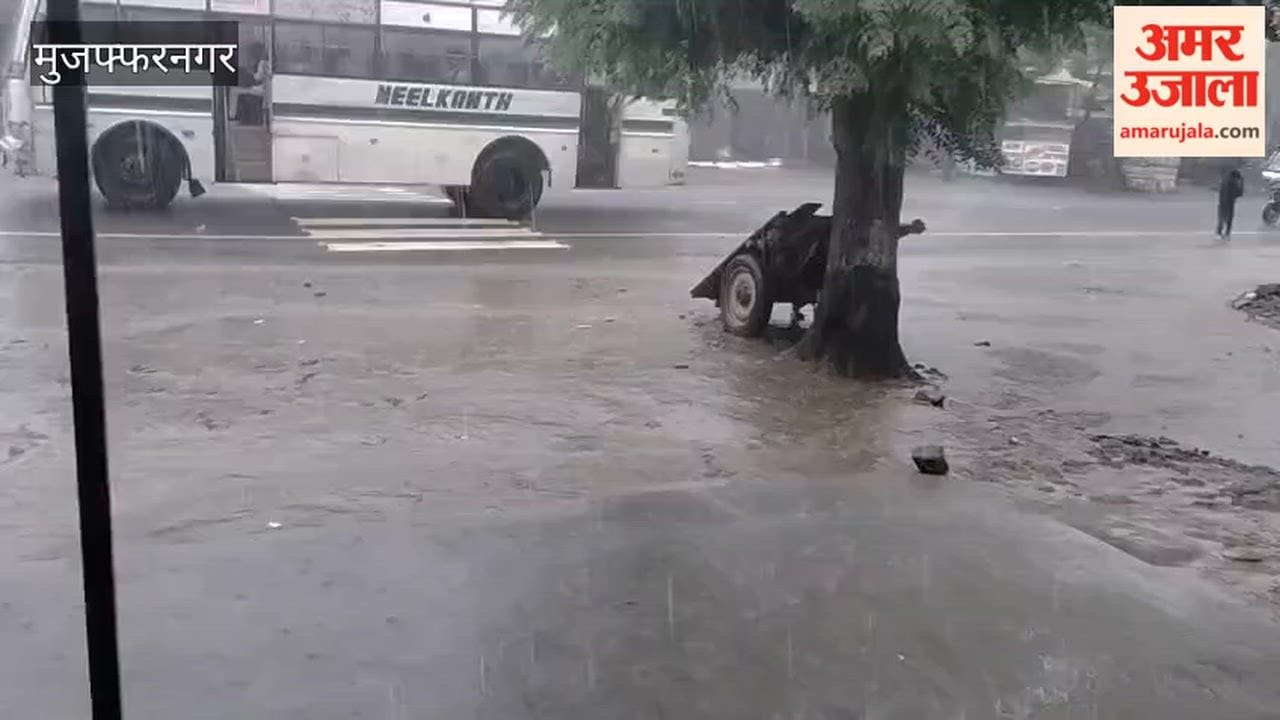 Heavy rain in Muzaffarnagar; Solani River water floods the fields.