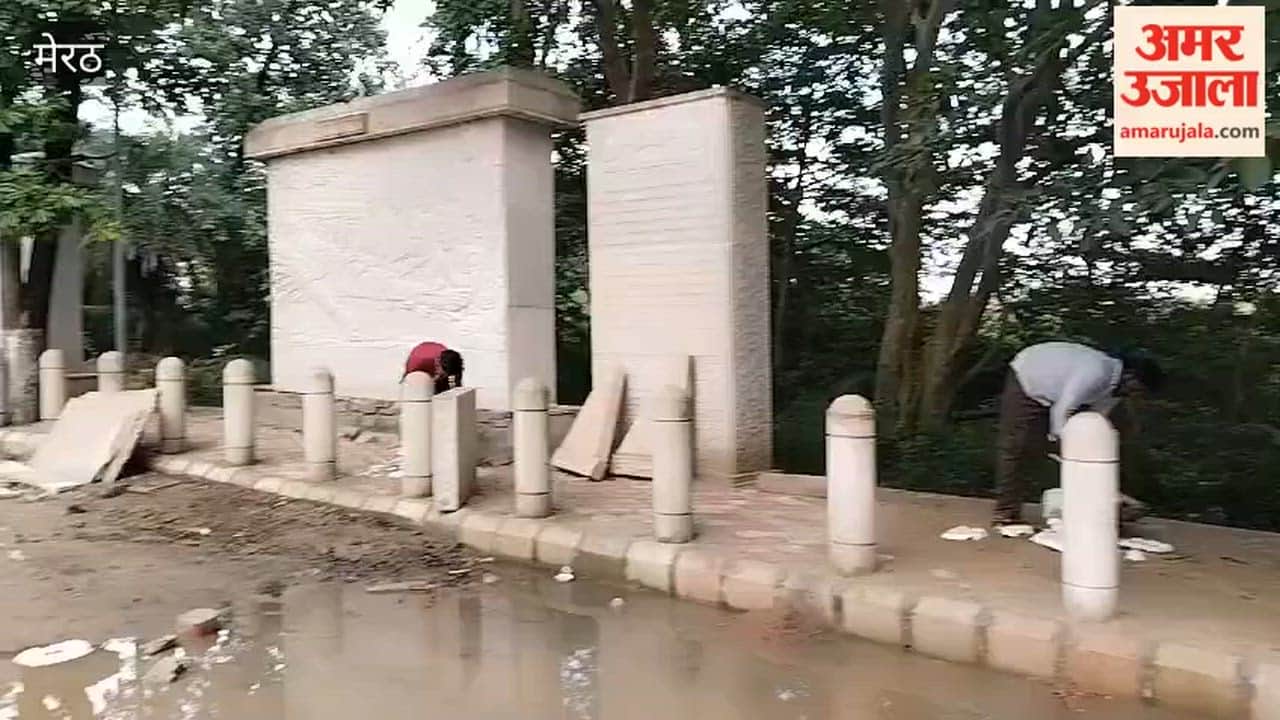 16 crores spent, yet Hastinapur is struggling with waterlogging, tourism department installed stone slabs on the roads to beautify the ancient identity, forgot to make arrangements for drainage