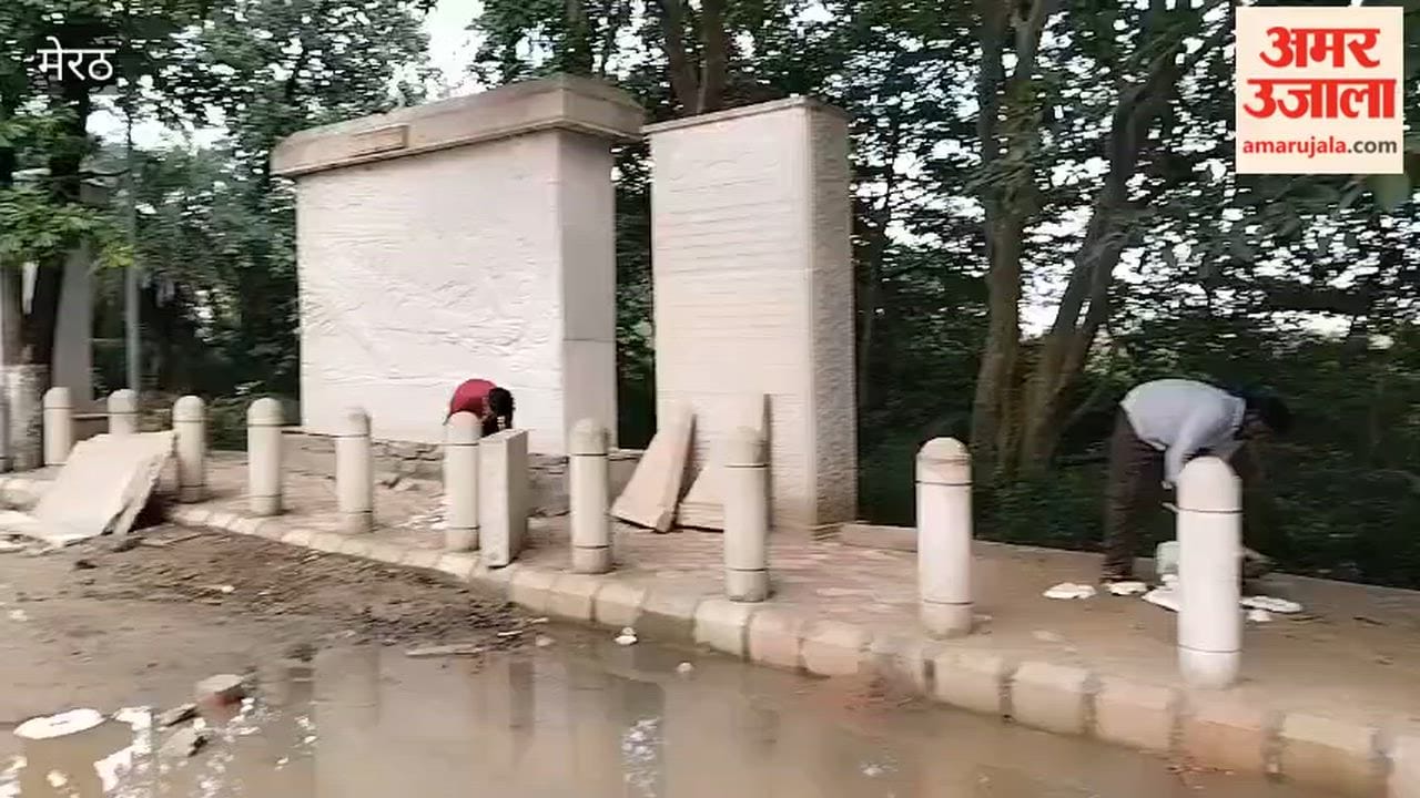 16 crores spent, yet Hastinapur is struggling with waterlogging, tourism department installed stone slabs on the roads to beautify the ancient identity, forgot to make arrangements for drainage