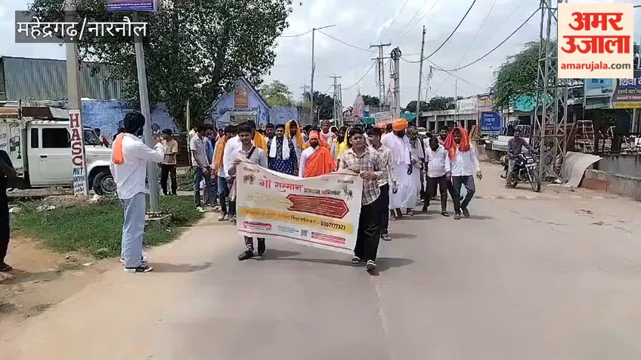Gau Samman Yatra taken out in Narnaul to raise awareness about gau sewa