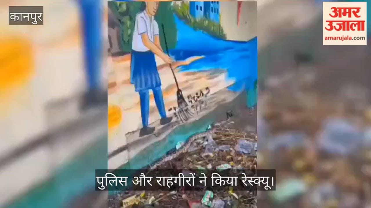 Kanpur 3 meter long python spotted by the roadside in Jajmau