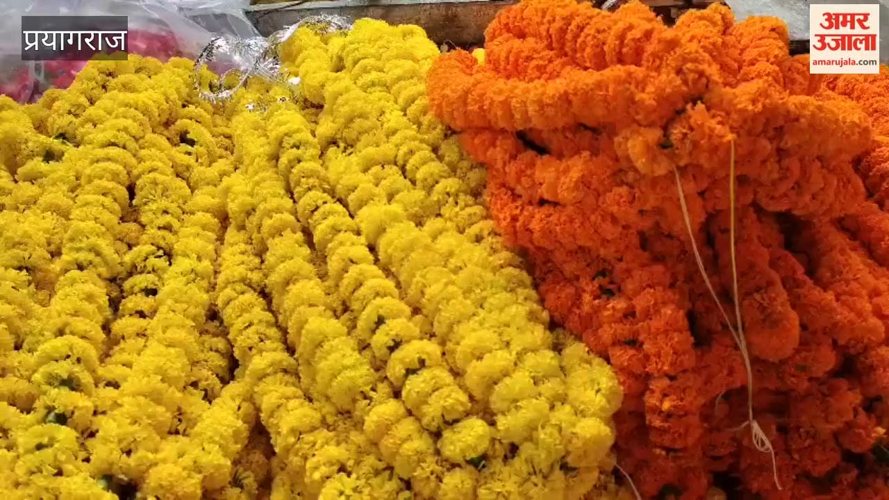 Rambagh becomes fragrant with the arrival of Sawan; flower and garland stalls set up near the Navagraha Temple.