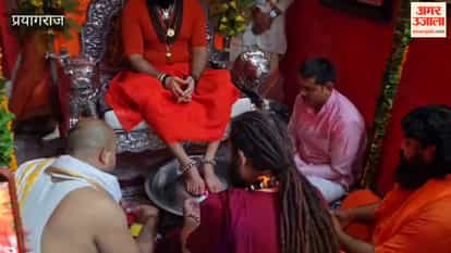 Worship rituals continued throughout the day at Shri Baghambari Gaddi Math on Guru Purnima.