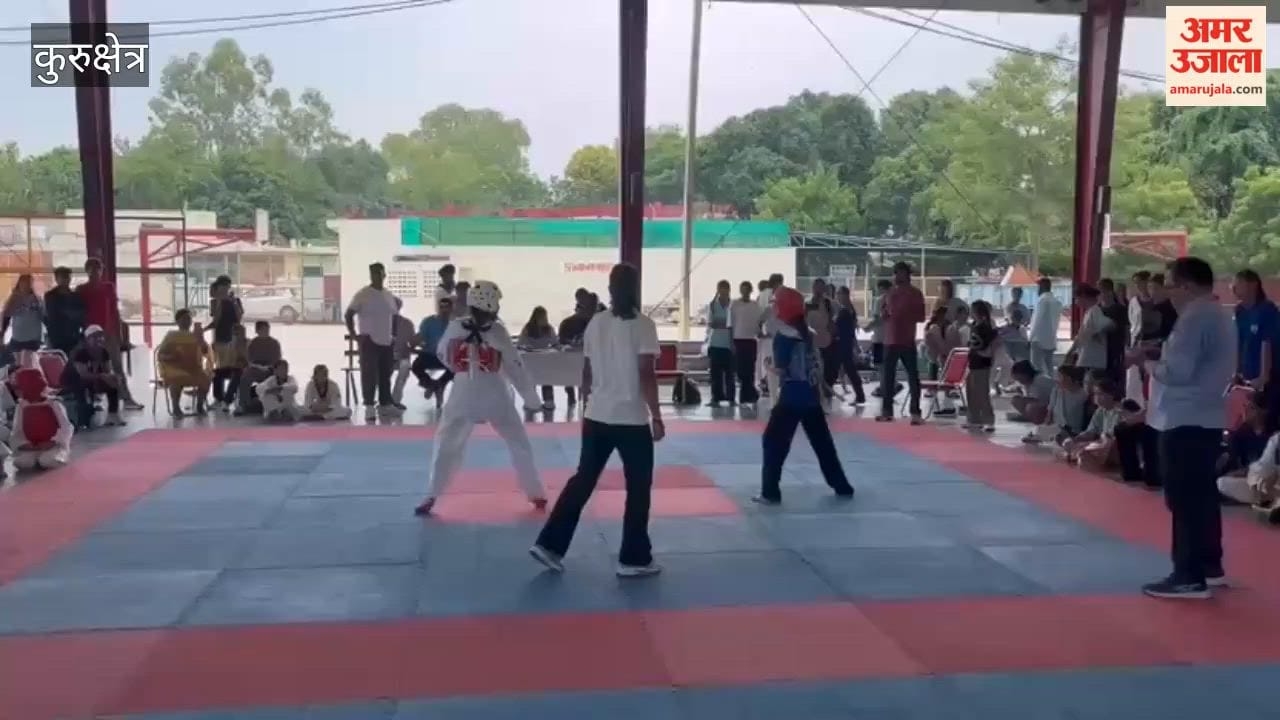 All eyes are on the women's kabaddi final at the district sports competition in Kurukshetra; taekwondo and football matches are also underway.