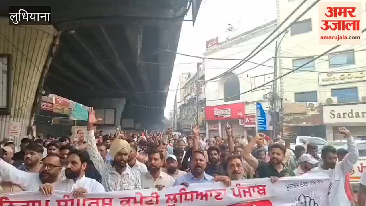 Employees took to the streets in Ludhiana during the Punjab bandh.