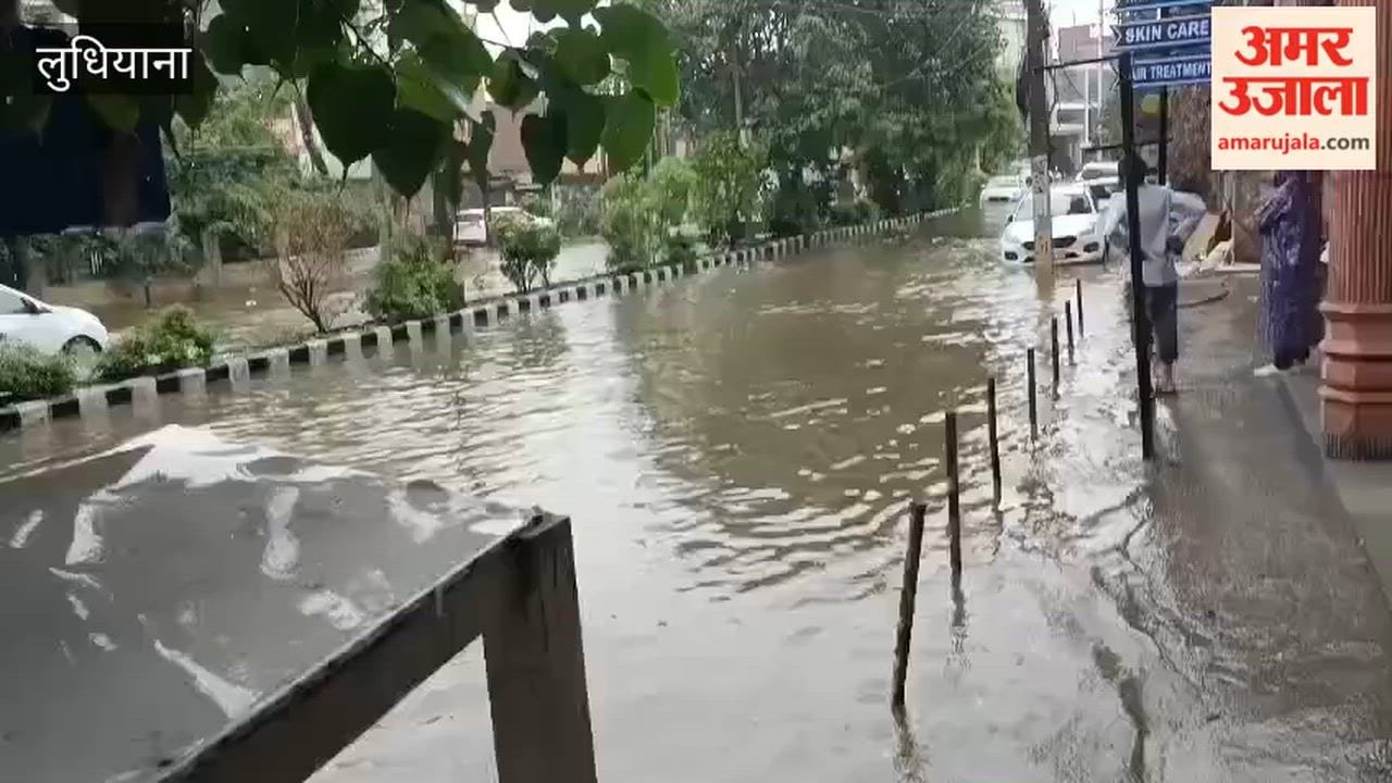 Heavy rains in Ludhiana lead to waterlogging in Model Town area.