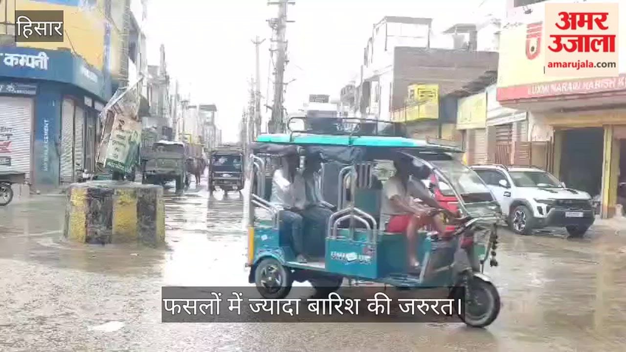 Light drizzle in Hansi today made the weather pleasant, bringing relief from the sultry heat.