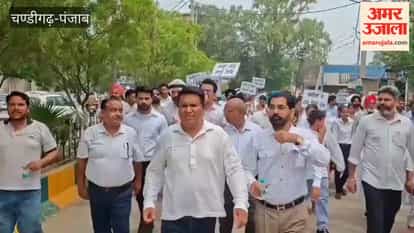 Lawyers' protest march in Faridkot against the LADC policy