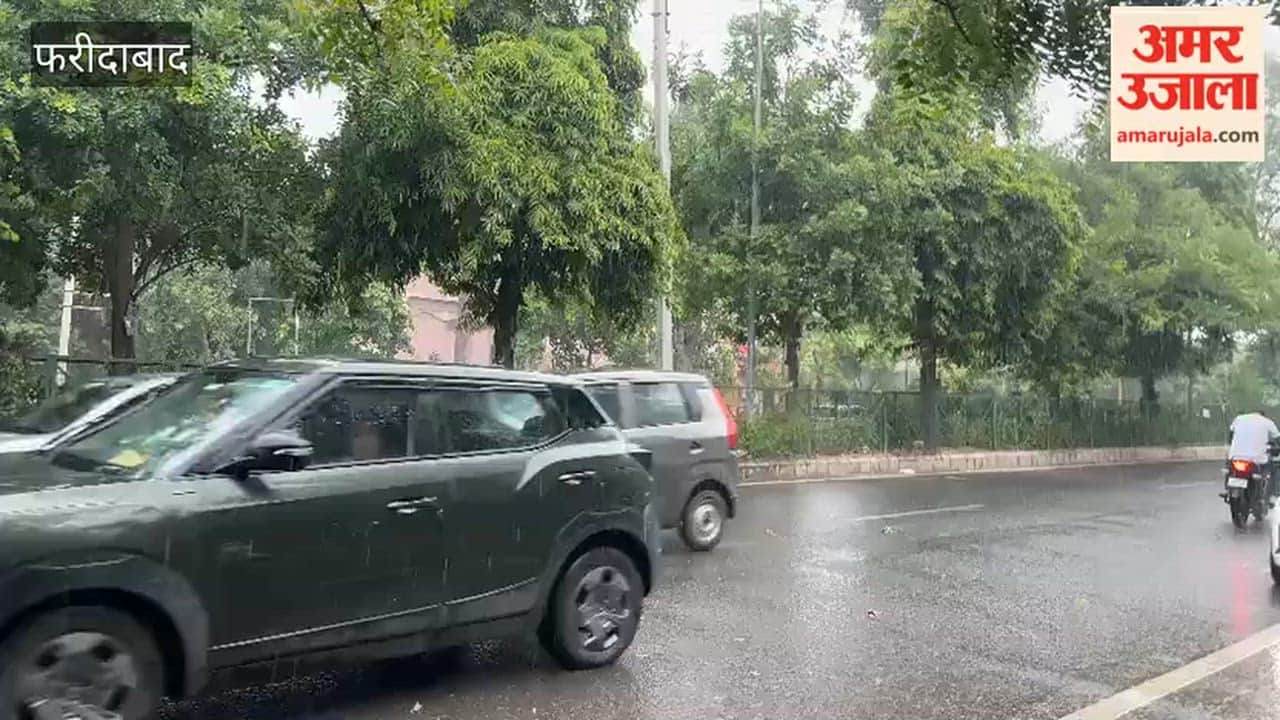 Faridabad: Weather takes a sudden turn in the city; heavy rain brings relief from the heat.