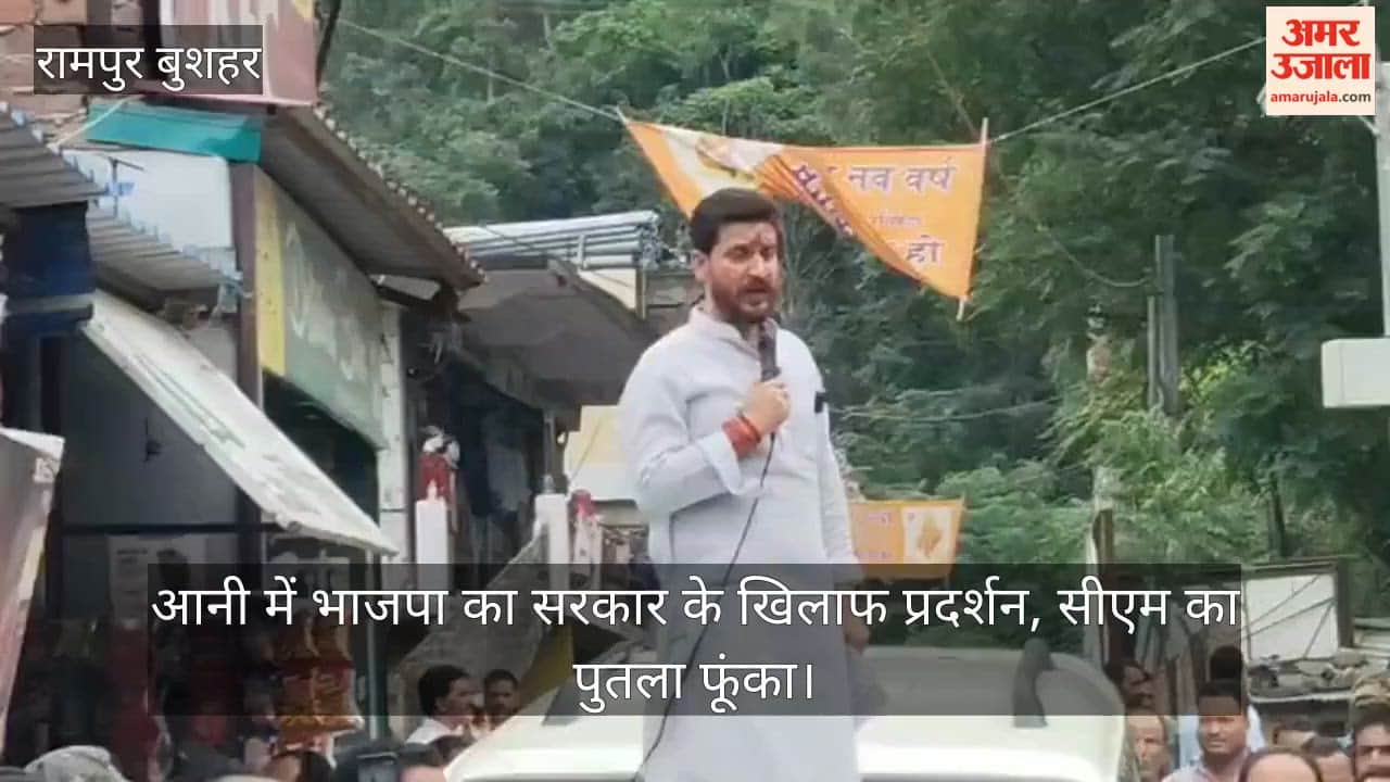 Video: BJP protests against the government in Ani; CM's effigy burnt.